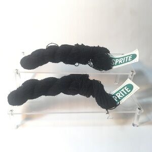 Berroco Sprite Yarn 2 Hanks Of 7804 Lot 74 Black Cotton Rayon Nylon 50g